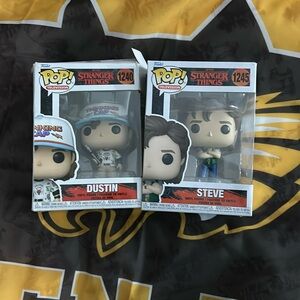 stranger things funko pop steve and dustin new and unopened (BOUGHT TOGETHER)